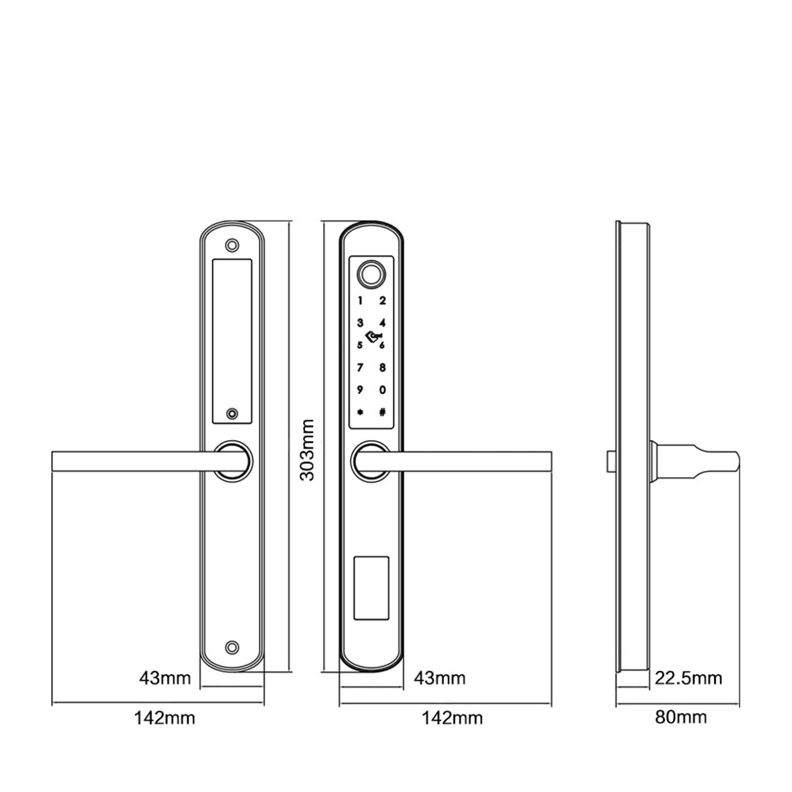 Serratura a porta di impronta digitale Biometrica WiFi impermeabile Serratura elettronica Smart Block Rfid. Serratura del codice della carta for porta in vetro in alluminio(Black Gold)