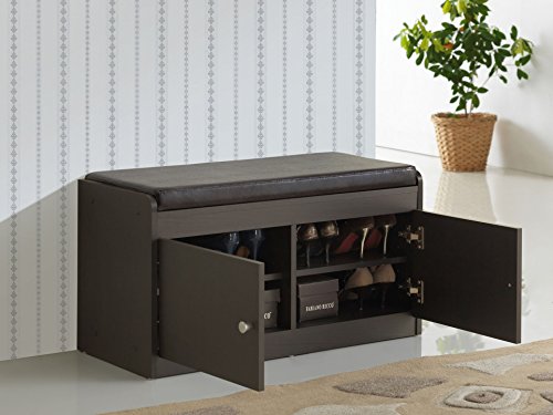 image for Baxton Studio Margaret Modern & Contemporary Wood 2-Door Shoe Cabinet 