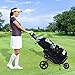 Golf Push Cart, Lightweight Foldable Golf Trolley with Foot Brake, 3 Wheel Golf Bag Cart with Swivel Front Wheel, Umbrella Holder, Scorecard & Drink Holder, Adjustable Handle