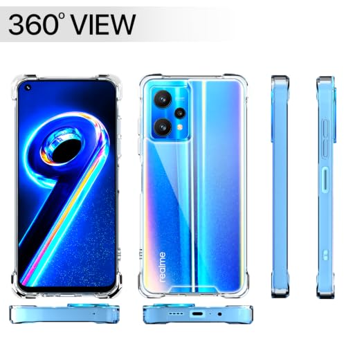 Image of Outlouders Back Cover for Realme 9 Pro 5G Clear Transparent PC + TPU Bumper Case with Raised Edges for Shockproof Protection (Transparent)