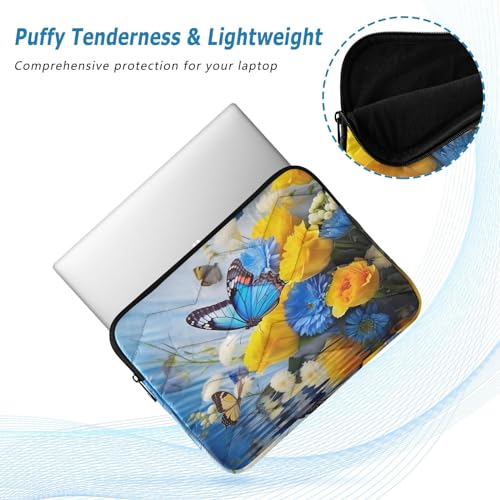 Funda para portátil 13-14 pulgadas flores azules y amarillas miniatura 5