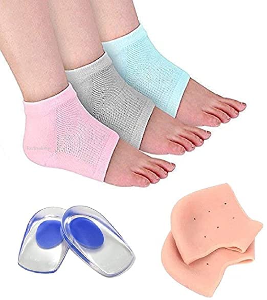 HETANSH ICON (3-Pair) Heel Cushion with Soft Silicone Gel Pad, Heel Sleeves, Bone Spurs Pain Relief Protectors Cushions Gel Inserts, Moisturizing Heel Socks for Dry Cracked Feet. (B0BZQR7F93) Amazon Price History, Amazon Price Tracker