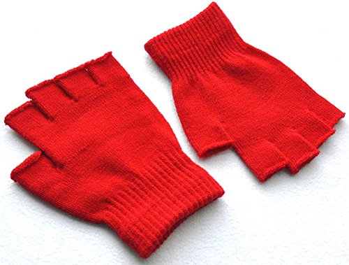 BOWKITE Boys and Girls Fingerless Gloves Winter Solid Knitted Texting Mitten 6" Length2