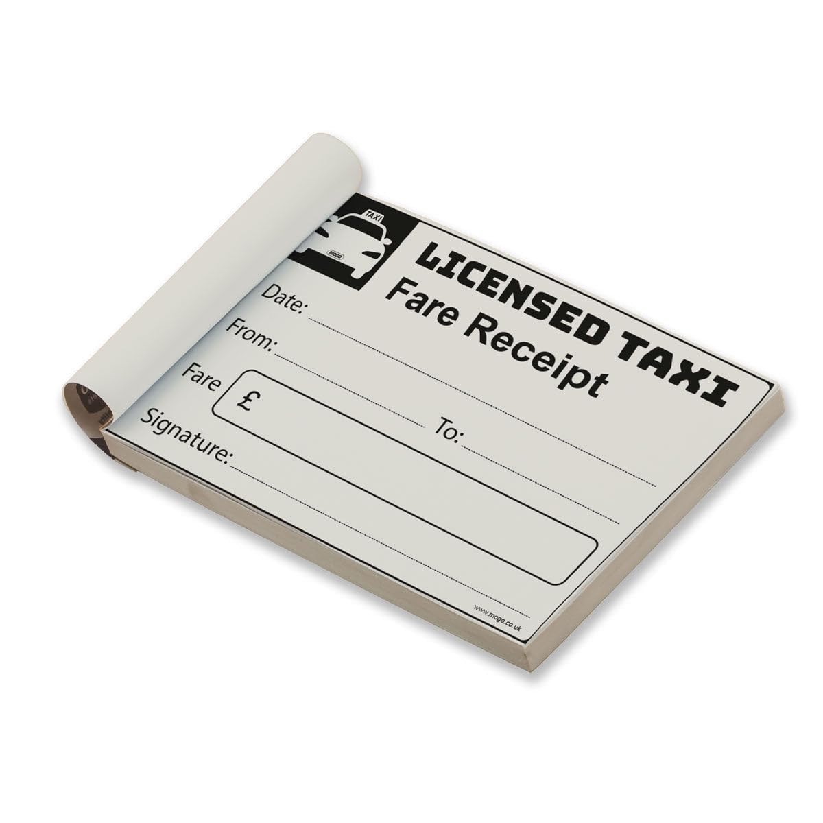 MOGO Licensed Taxi Fare Receipt Pad - A7, 50 Receipts with Date, Duration, Fare and Signature Fields, for Taxi and Private Hire Drivers