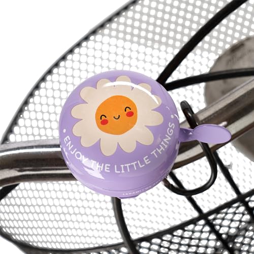 Legami Fahrradklingel – Bike Bell, Fahrradhupe für Kinder, robust, Daisy-Motiv, Violett – Ansicht 2