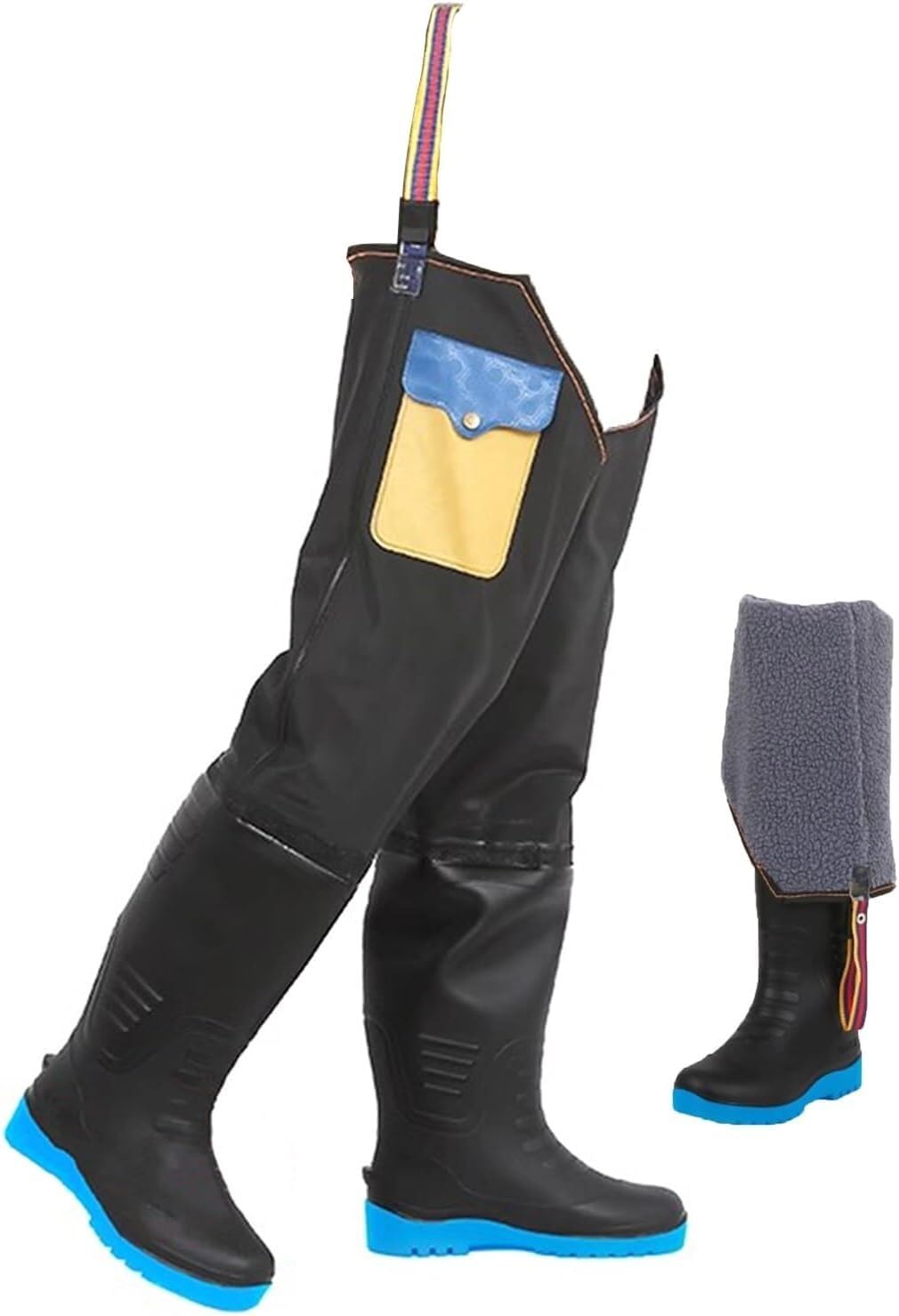 Podwodne Wyściełane wodery wędkarskie 85 cm Wodery wędkarskie z koronką i regulowaną klamrą Buty do wody z PVC(40 EU)