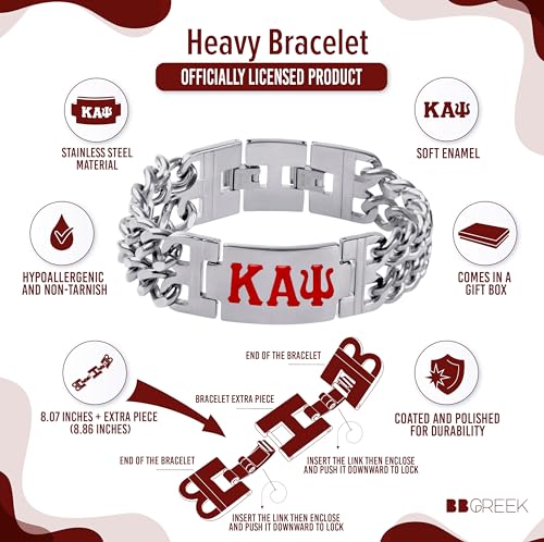 Bad Bananas BBGreek Kappa Alpha Psi Paraphernalia - Official Vendor - Heavy Bracelet - Greek Letters - Nupes2