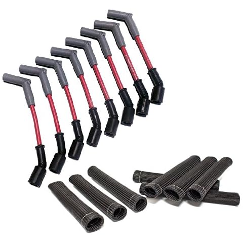 HINSON Red 45 LSx Performance Spark Plug Wire & Heat Boot Combo (Black) Cover