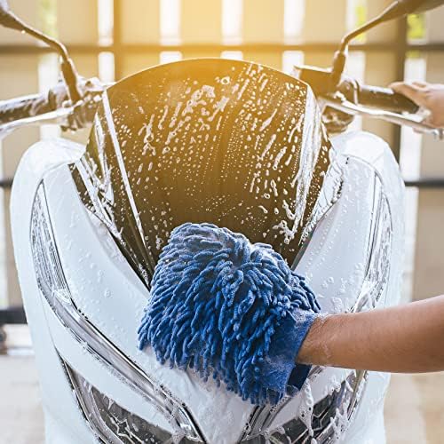 6 Pcs Microfiber Dusting Mitt Gloves for Plants Washable Dusting Gloves for House Cleaning Furniture Car Washing - Thumbnail 3