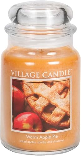 Miniatura 5 de Village Candle Vela perfumada en tarro de boticario de cristal grande con mantequilla de arce, 21.25 onzas, amarillo y cálido tarta de manzana, vela