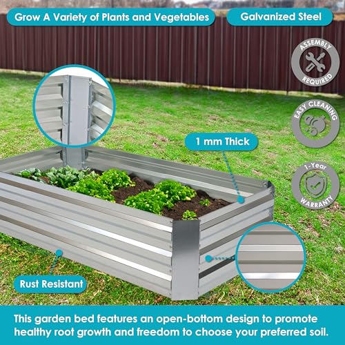 Sunnydaze NPH-588 4 X 2 Ft Galvanized Steel Rectangular Raised Garden Bed thumb #2