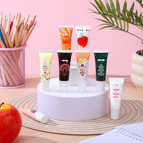 Image of 24 Pcs Back to School Teacher Gifts Lip Balm Bulk for Dry Cracked Lips Lip Balm Gifts Party Favor Stocking Stuffers for First Day of School Classroom Women Men Employee Coworkers Team