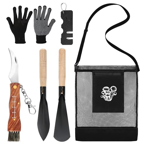 Zhaoyao 6Pcs Mushroom Foraging Kit Includes morel mushroom bag, Knife