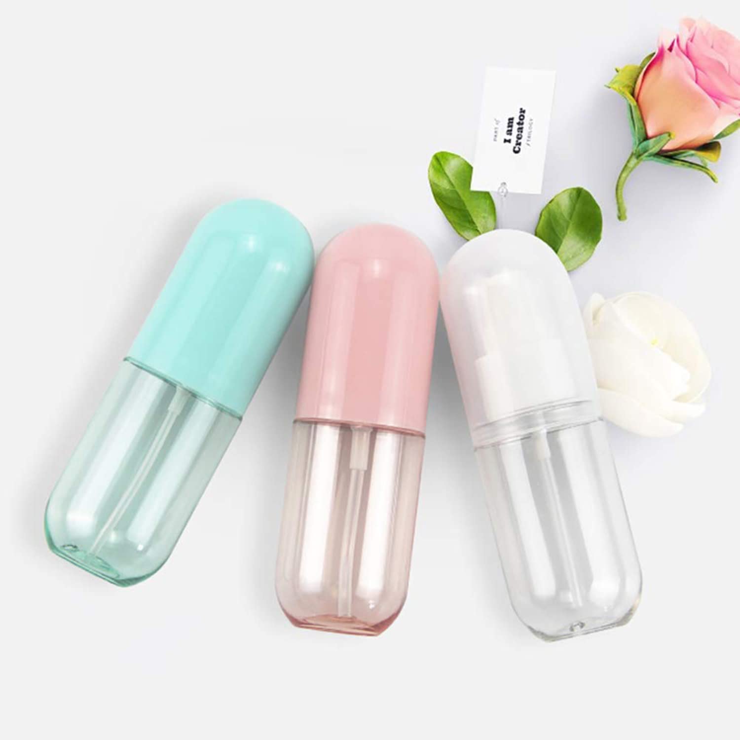 KASTWAVE Fine Mist Spray Bottle Refillable Cosmetic Containers Portable Mini Refillable Perfume Empty Spray Bottle Atomizer for Traveling and Outgoing Home Small Liquid Containers (3 PCS / 40ML)
