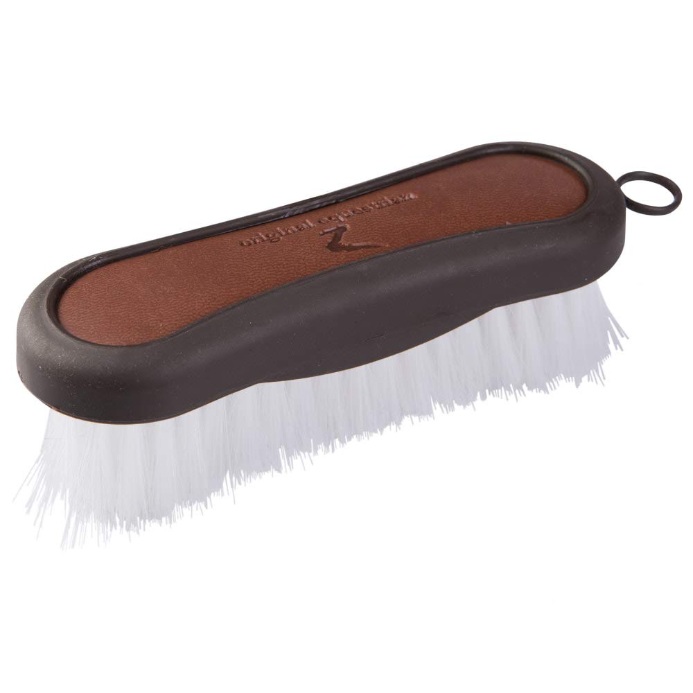 HORZE Cepillo para Cara con Asa de Cuero Maddox