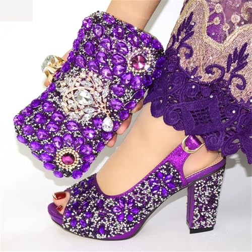 Womens Italian Party Pumps and Matching Bag Set Wedding Shoes Rhinestone Evening Bridal Luxury Accessories3