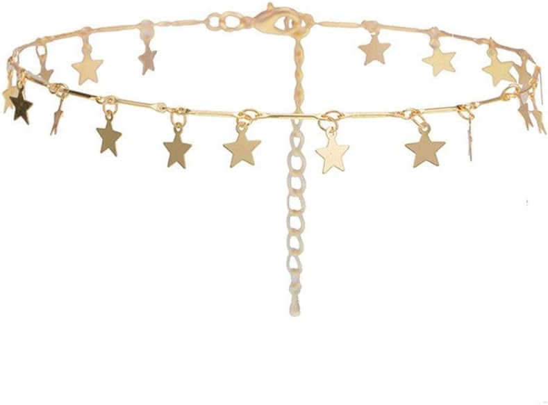 Joan Nunu Chain Choker Necklace Women Grils Lucky Star Pendant Necklace Handmade Jewelry