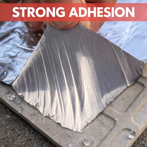 Image of Super Strong Adhesive Waterproof tape Permanent Repair Roof Water Leakage Solution Rubber Foil Suitable for Roof Leak, surface Crack, Window Sill Gap, Boat Sealing, Tank Leak (5CM*5M)