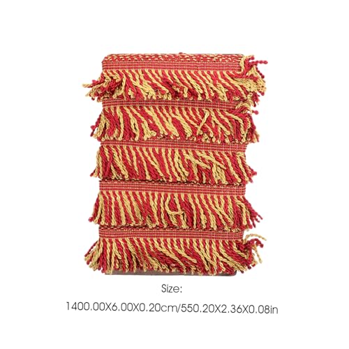 Franges pour couture ruban doré et rouge pour projets DIY - 4