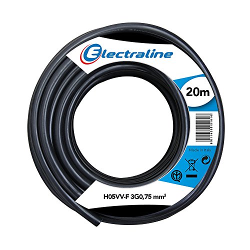 Electraline 11645 Couronne de Cable H05 VV-F 3G0,75 20M Noir