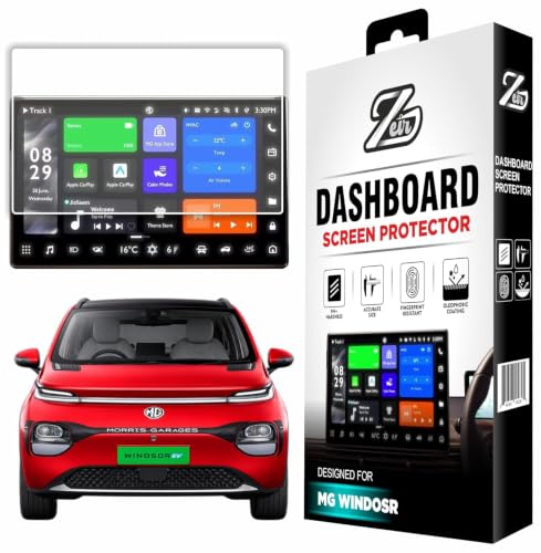 Image of ZEIR Screen Protector For MG Windsor EV & EV Pro 2024-2025 | Compatible with Exclusive, Essence, Exclusive Pro & Essence Pro | 15.6 inch Infotainment Touchscreen Protector | 9H+ Hardness - Strong Protection - Full Screen Edge-to-Edge Cover - Scratch Resistant - Bubble-Free Install - Ultra HD Clarity,With installation kit - Car Accessories 2026+ (Not Tempered Glass)