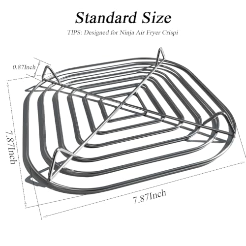 Image of Stainless Steel Crisper Rack Compatible with Ninja Crispi Air Fryer FN101 for 2.5QT & 4QT Container, Cooking Rack Fits Ninja Crispi Accessories for Cooking, Baking, Food Grade & Dishwasher Safe