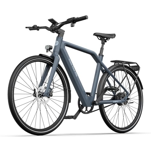 A Dece Oasis ADO e Bike Air30, 28 Zoll 700C, E-Bike Elektrofahrrad,370,00 Wh Akku, ebike Damen/Herren,1 Gang,Momenten-Sensor, Riemenantrieb,ADO Smart APP,3,5-Zoll-IPS-Display (Grau)