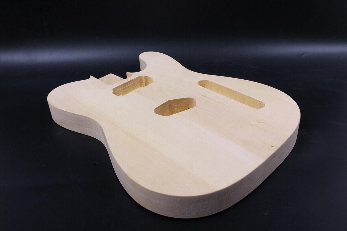 Electric Guitar Body Blank Solid wood Electric Guitar Body Unfinished Project Guitar Body Replacement (Bass wood)