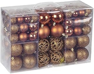 Bravich 100 Pieces Shatterproof Baubles Set. Christmas Tree Decorations Ornament Balls With Hooks & String Hanging. Home Decor 3,4 & 6 CM Baubles-Matt, Shiny & Glitter Finish-Ice Blue