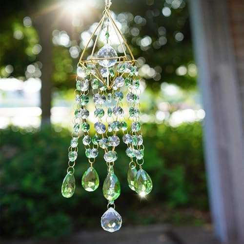 Carillon à vent en verre et cristal suspendu haute réfraction