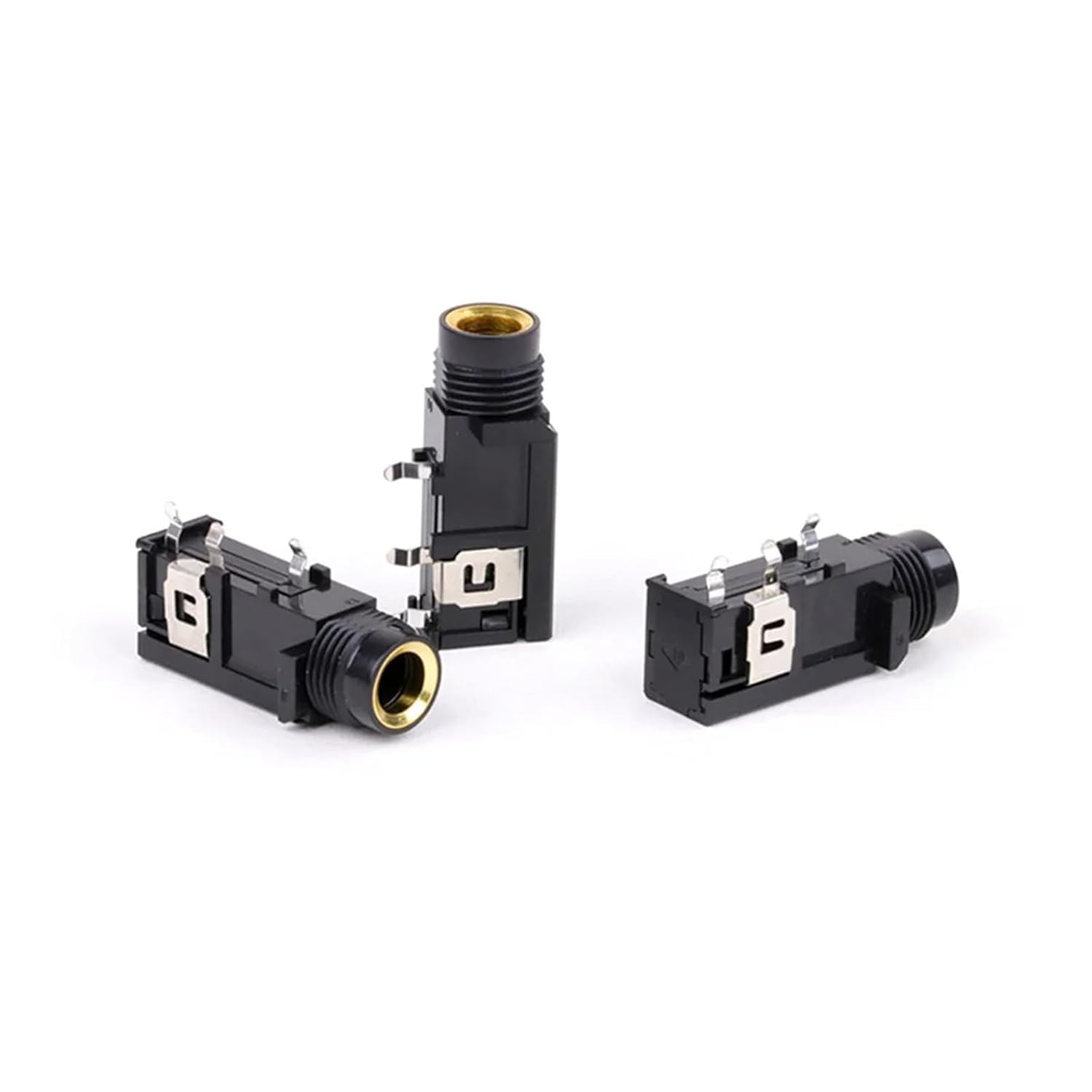 8pcs Mono 6.3 6.35mm Socket with a Breakaway Contact Group, Gold Plated, 6.35mm Microphone Audio Chassis Panel Mount Connector