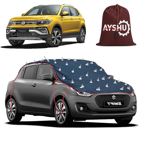 Image of AYSHU Water-Resistant Spike Car Cover for Volkswagen Taigun - Protects from Dogs, Monkeys, Dust, Sunlight & UV - Full Roof Universal Fit