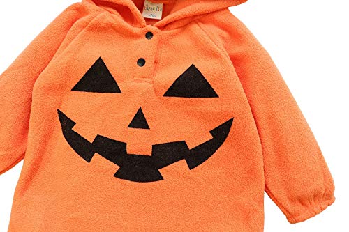 FANCYINN Bébé Garçon Fille Halloween Costumes Citrouille Visage À Capuche Body Combinaison Pyjama Mois - Image 6