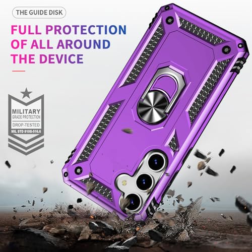 Coque Samsung S25 violette Yiakeng avec protège-écran et support
