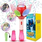 Blumen Seifenblasenstab, Seifenblasenmaschine Seifenblasenpistole mit Seifenblasenlösung Akku Licht, Bubble Machine Maker Elektrisch Seifenblasenspielzeug für Outdoor Party Hochzeit.