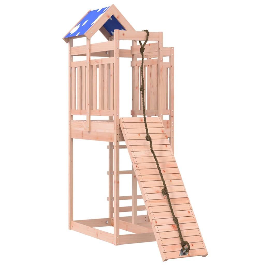 Torre da gioco in legno massiccio Douglas con piattaforma da 118 cm, rampa