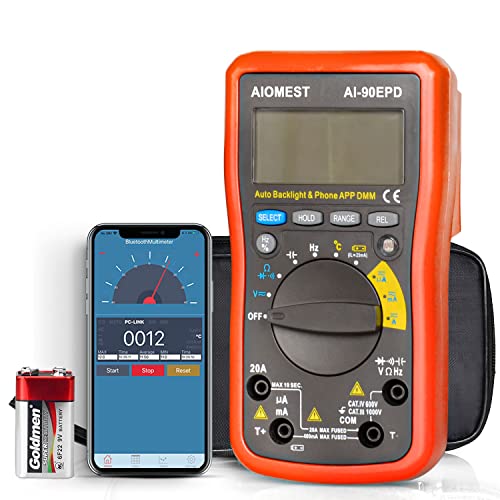 Annmeter An-90Epd Digital Multimeter With Phone App, Auto-Ranging 4000 Counts Multi-Tester, Dmm For Measures Ac/Dc Voltage Current Resistance Capacitance Temperature #TOP9