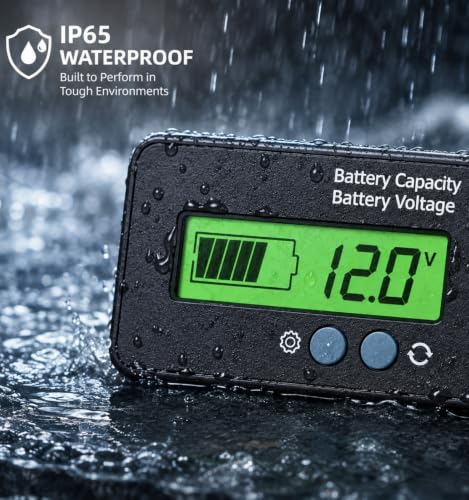 Image of Roboway Battery Indicator Display 12-84V Battery Capacity Voltage for Lead Acid Battery, Check Voltage and Charge Percentage of E-Rickshaw & E-Bikes, Green (Pack of 1)