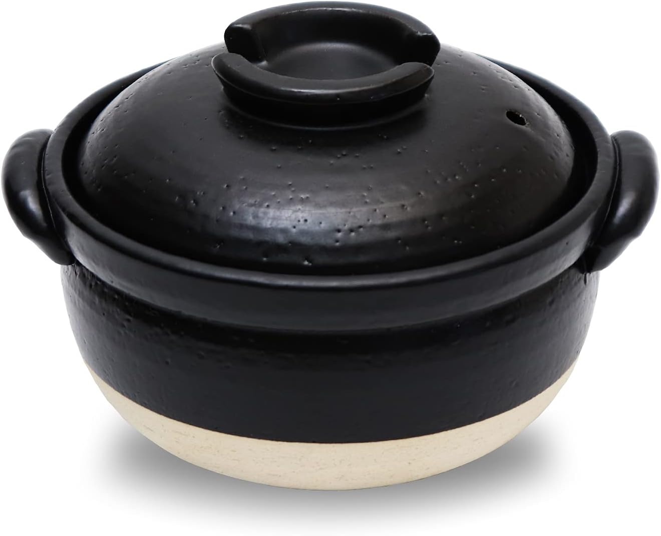 DONABE Clay Rice Cooker Pot Japanese Style made in Japan for 1 to 2 cups with Double Lids, Microwave Safe