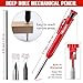 Hiboom 3 Pack Solid Carpenter Pencils with Pencil Cap and 21 Pcs Refills, Deep Hole Mechanical Pencil Marker with Built in Sharpener for Carpenter Woodworking Architect