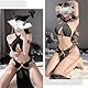 TUYMNI Sexy Damen Negligee Dessous ägyptische Katze Kostüm Uniform Lingerie Rollenspiele Sexy Katze Cosplay Dessous Kostüm Set Rückenfrei Nachtwäsche Gebündelte Sexy