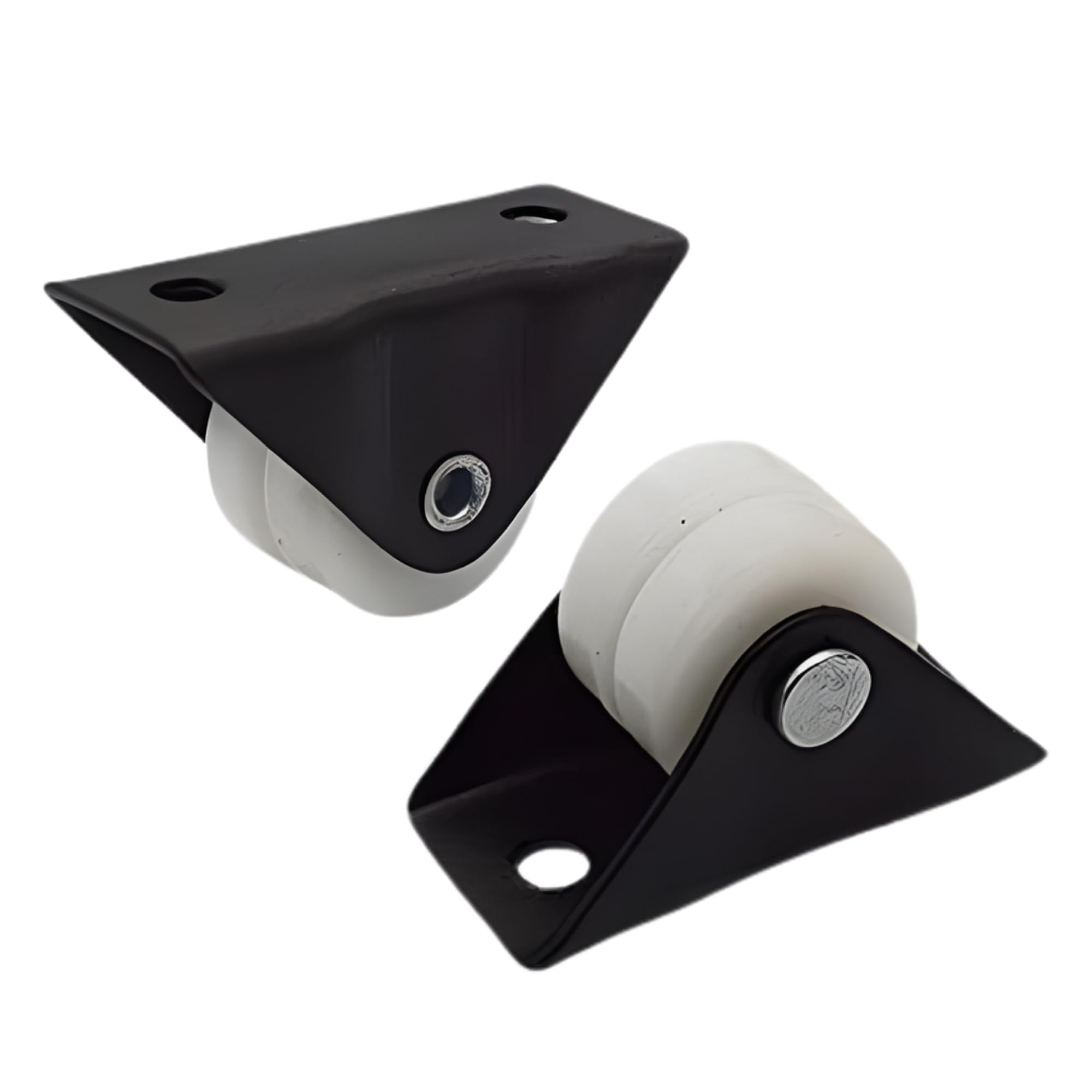 Caneuf Caster PU-Wheels Plate 4 Small Fix Roller Moving Castors Single Wheel Height 30 MM, Pack of 4 casters up to 80 kg Load Capacity