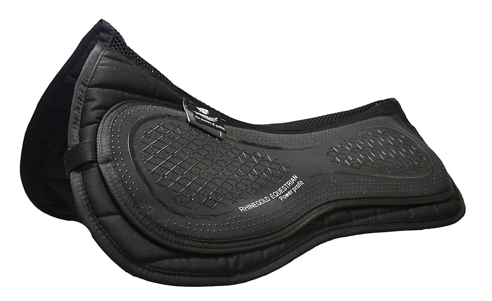 Rhinegold Silicone Top Saddle Pad-Pony-Black