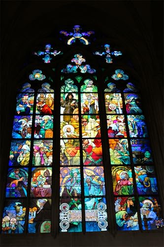 Lienzo decorativo de la Catedral de San Vito por Mucha, arte refinado de 60x90cm