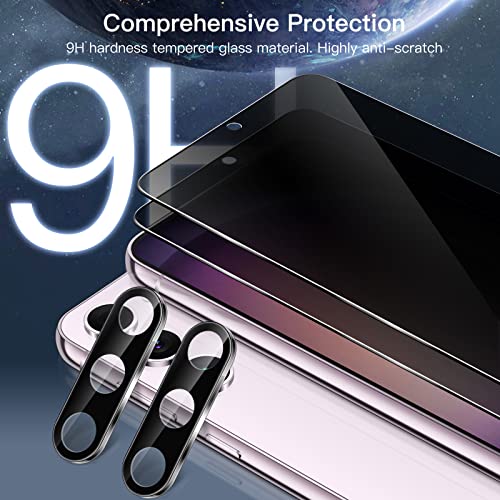 Image of JETech Privacy Tempered Glass Screen Protector Guard for Samsung Galaxy S23+ / S23 Plus 5G with Camera Lens Protector, Anti-Spy, Fingerprint ID Compatible, 2-Pack Each