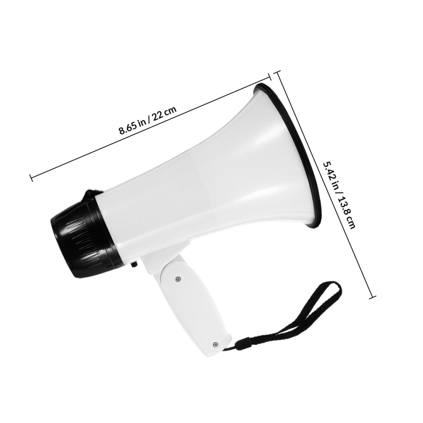 Megáfono Portátil Plegable Blanco con Amplificador de Sonido Micrófono de Grabación y Alarma Altavoz de Mano Resistente para Guías Turísticos y Vendedores