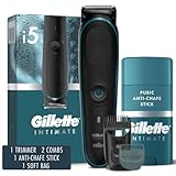 Gillette Intimate Men’s Pubic Hair Trimmer, SkinFirst Pubic Hair Trimmer for Men, Waterproof, with Anti Chafe Stick