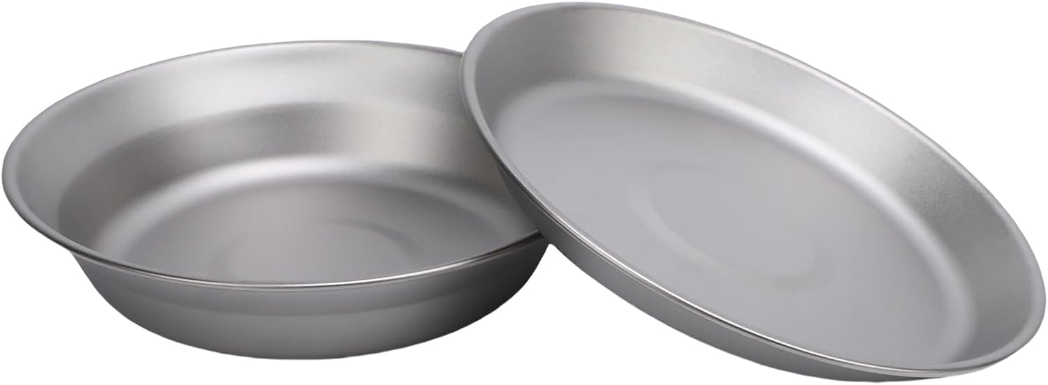 Camping Plate, 2pcs 500ml and 300ml Stackable Dish with High Hardness, Ultra Lightweight Multi Functional Outdoor Cookware for Camping Hiking Backpacking Picnic