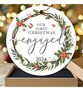 ZAGKOO First Christmas Engaged Ornament 2024 - Engagement Gifts for Couples, Engagement Gift for ...