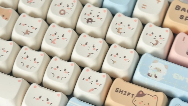 Amazon.com: TYRIXKI PBT Keycaps 142 Keys Cute Keycaps Dye